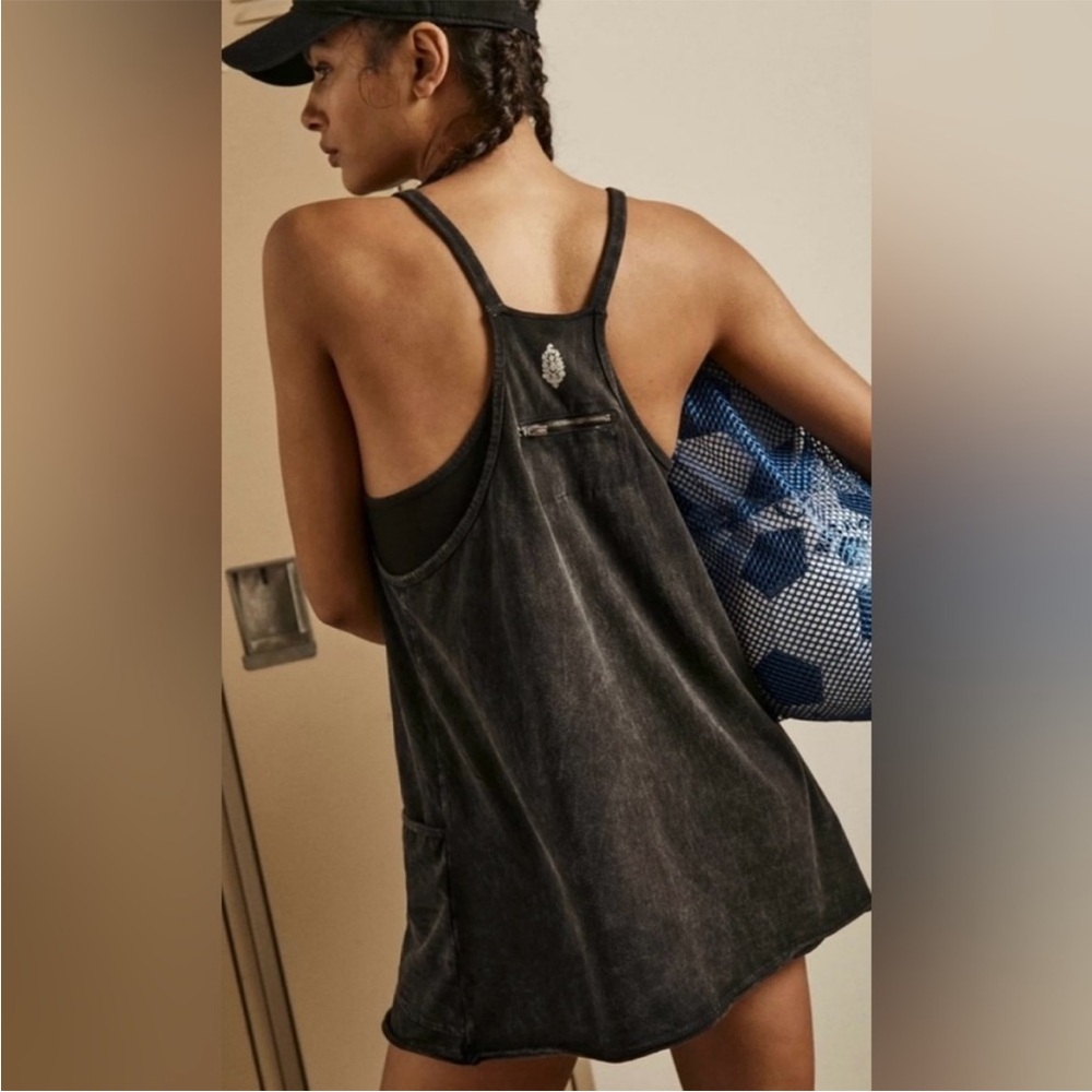 FP Movement Hot Shot Racerback Tank Minidress nwot XS washed black